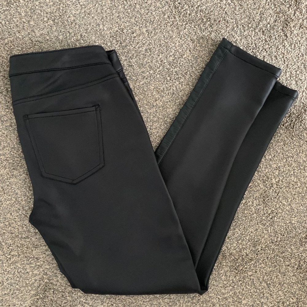 Aqua Faux Leather 5 Pocket Riding Pants